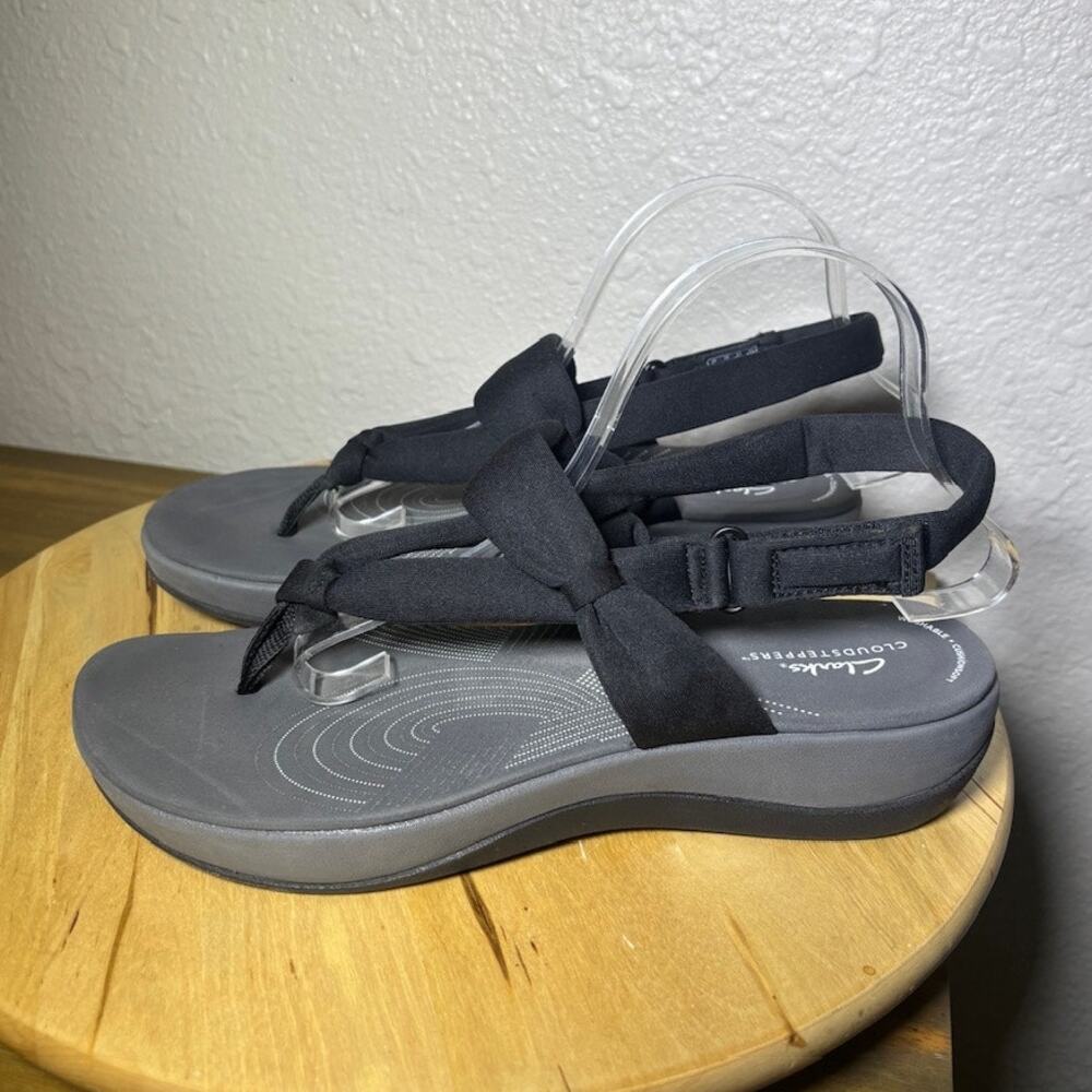 Clarks Cloudsteppers Black Textile Upper Sandals size 11 M NWOT